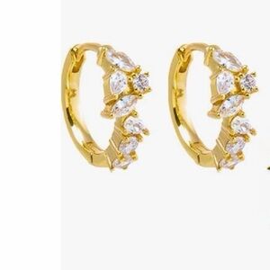 Adina Eden CZ Clusters Huggie Earring NWT